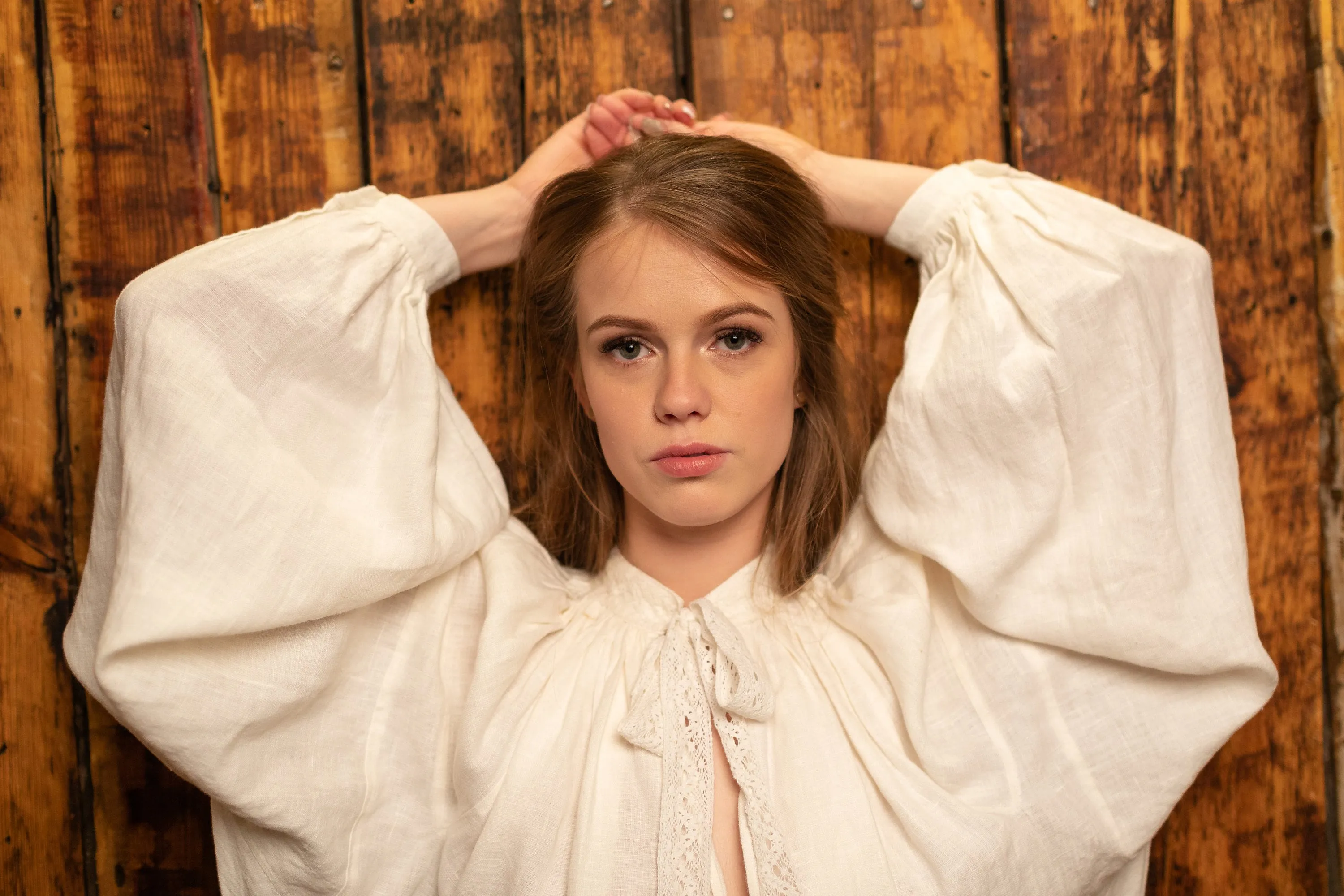 Vecpiebalga Nightgown in White Linen