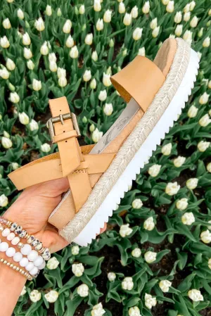 Very G Glossy Platform Sandals- Nude