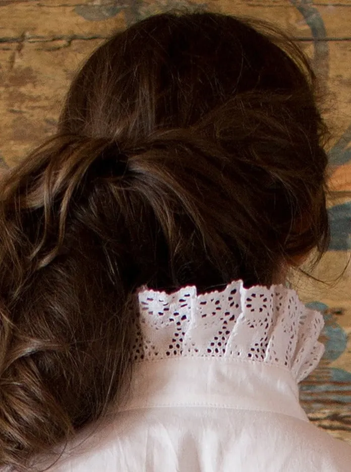 Victorian Winter Maxi Nightgown in White Cotton