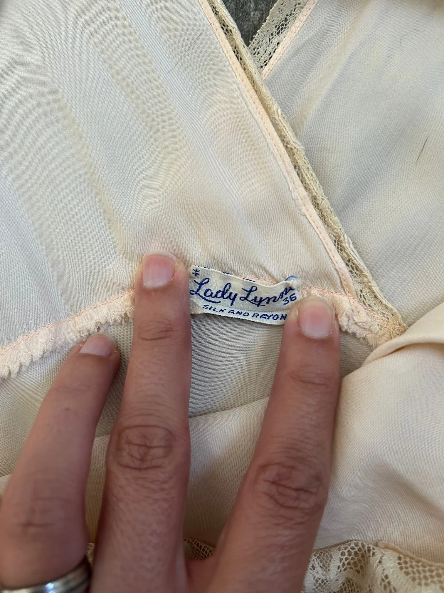 Vintage 1930s 1940s nightgown . rayon silk satin dress . size small to medium