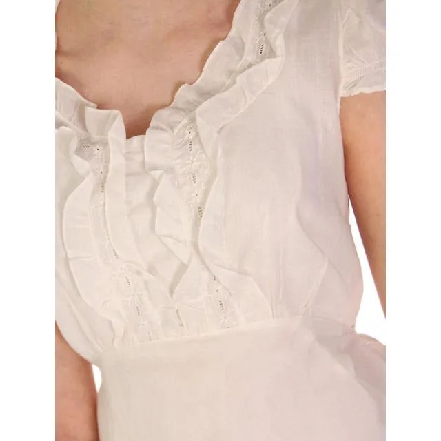 Vintage White Cotton Lawn Bias Cut Nightgown 1930s 36 Bust
