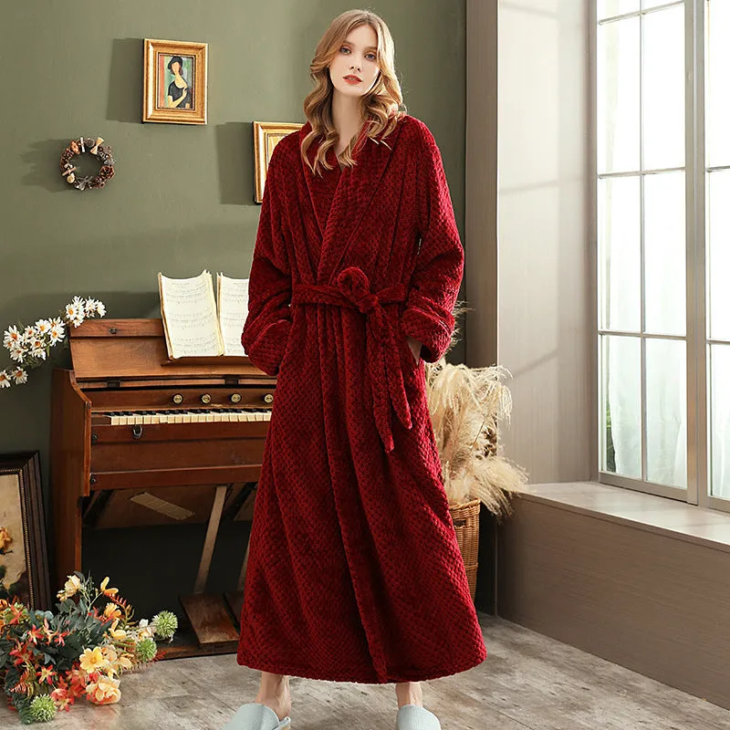 Waist Girdle Babe Cashmere Couple Nightgown Unisex Thickened Plus Size