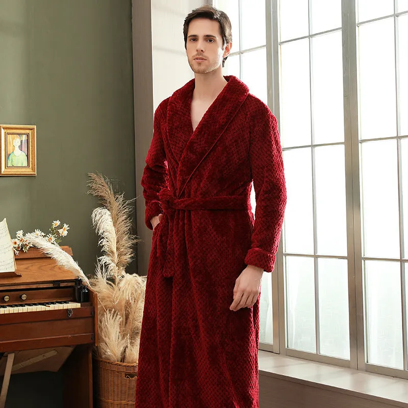 Waist Girdle Babe Cashmere Couple Nightgown Unisex Thickened Plus Size