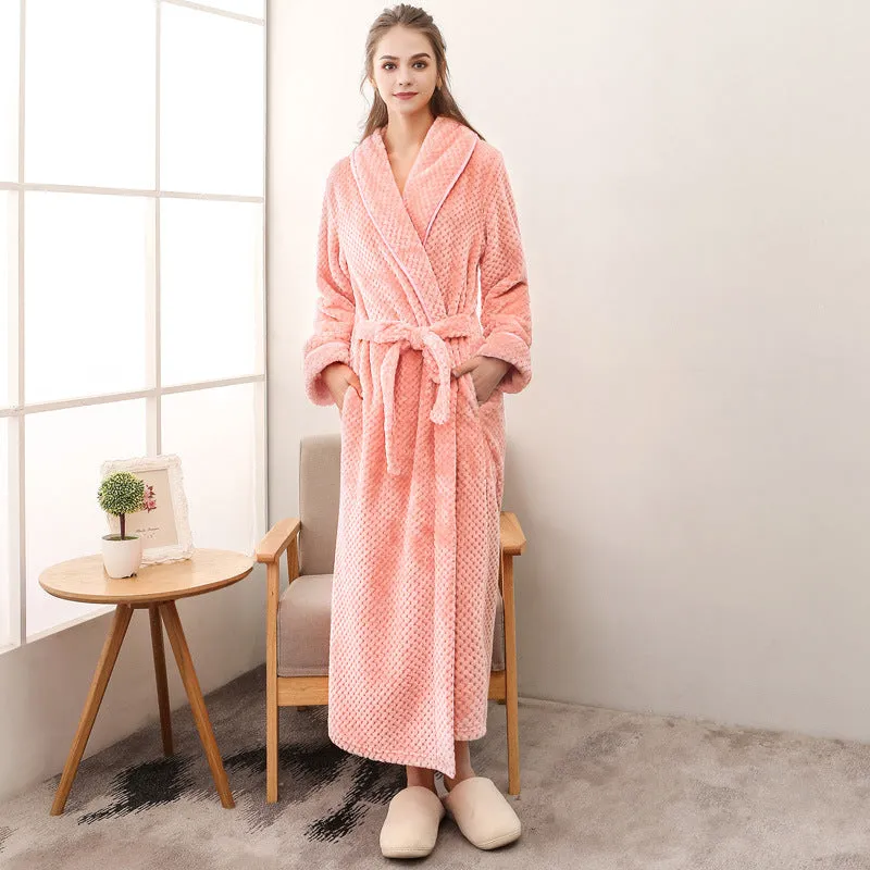 Waist Girdle Babe Cashmere Couple Nightgown Unisex Thickened Plus Size