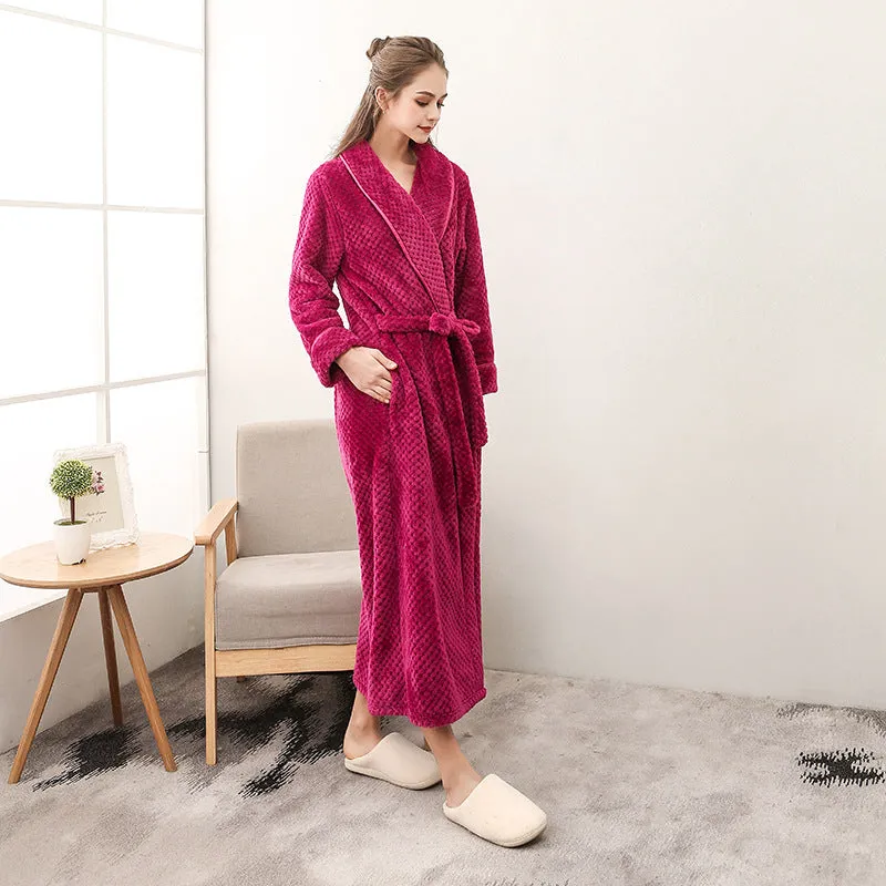 Waist Girdle Babe Cashmere Couple Nightgown Unisex Thickened Plus Size