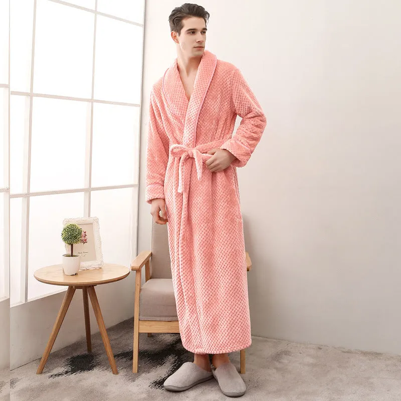 Waist Girdle Babe Cashmere Couple Nightgown Unisex Thickened Plus Size