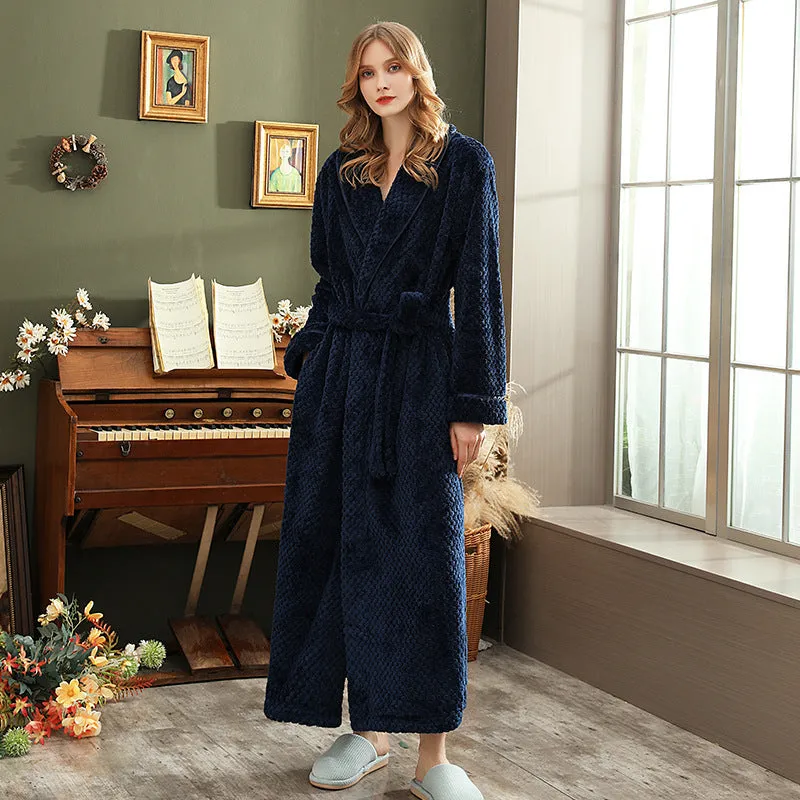 Waist Girdle Babe Cashmere Couple Nightgown Unisex Thickened Plus Size