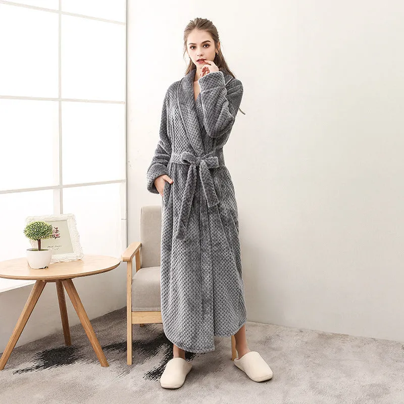 Waist Girdle Babe Cashmere Couple Nightgown Unisex Thickened Plus Size