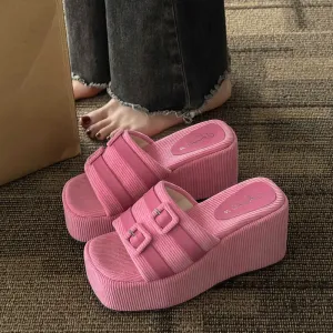 Wedge Platform Slipper Sandals