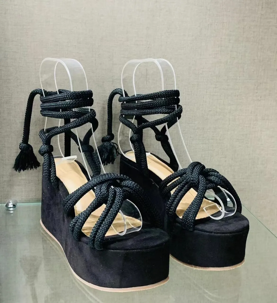 Wedge Sandals Cross Straps