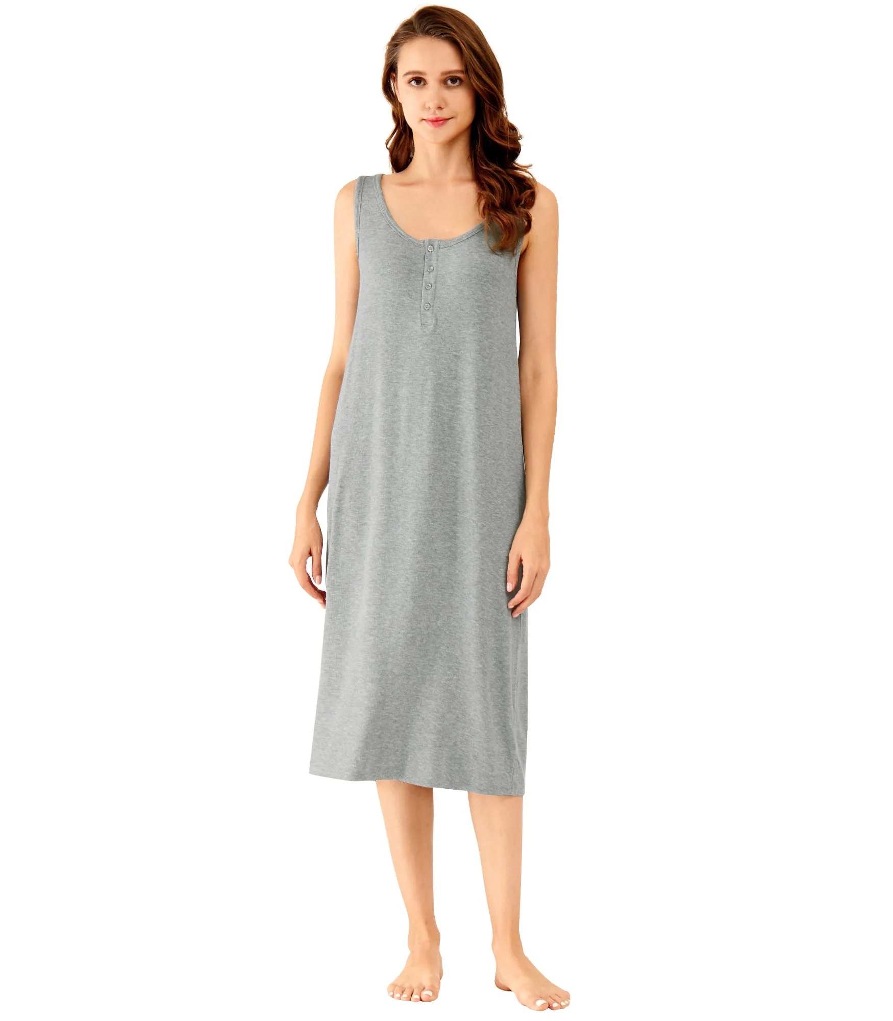 WiWi Bamboo Nightgown for Women Tank Sleeveless Sleepwear