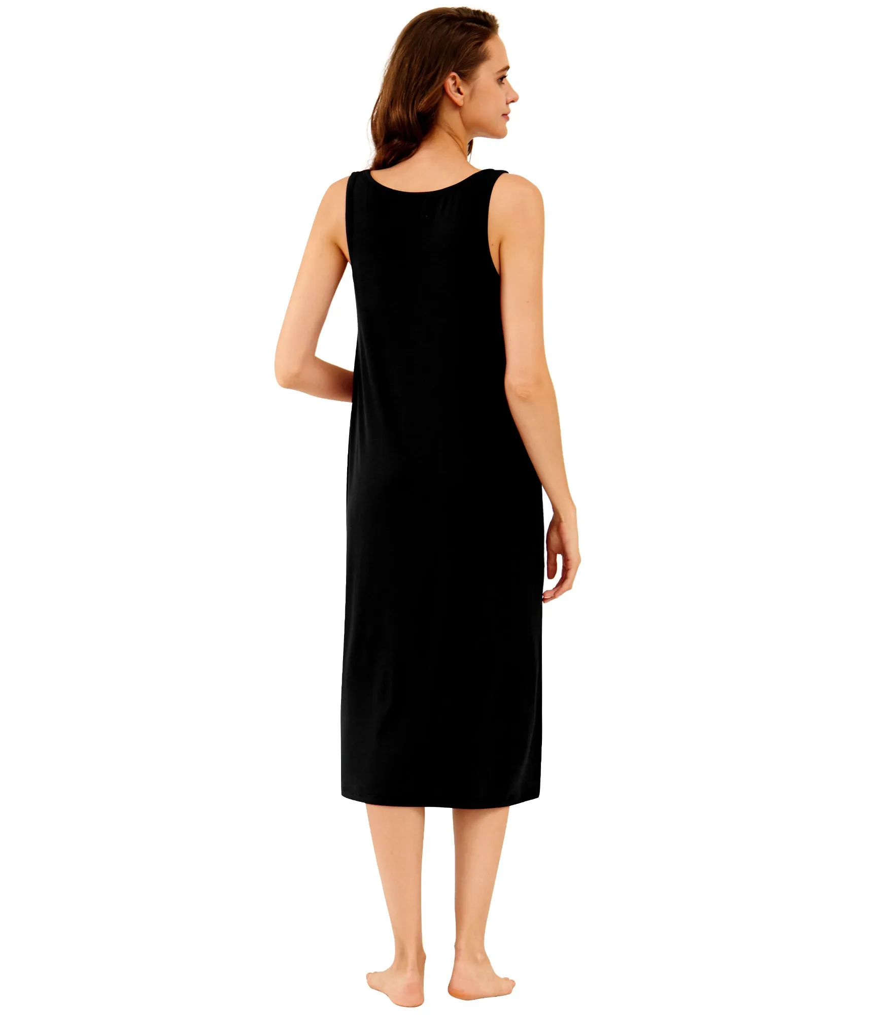WiWi Bamboo Nightgown for Women Tank Sleeveless Sleepwear