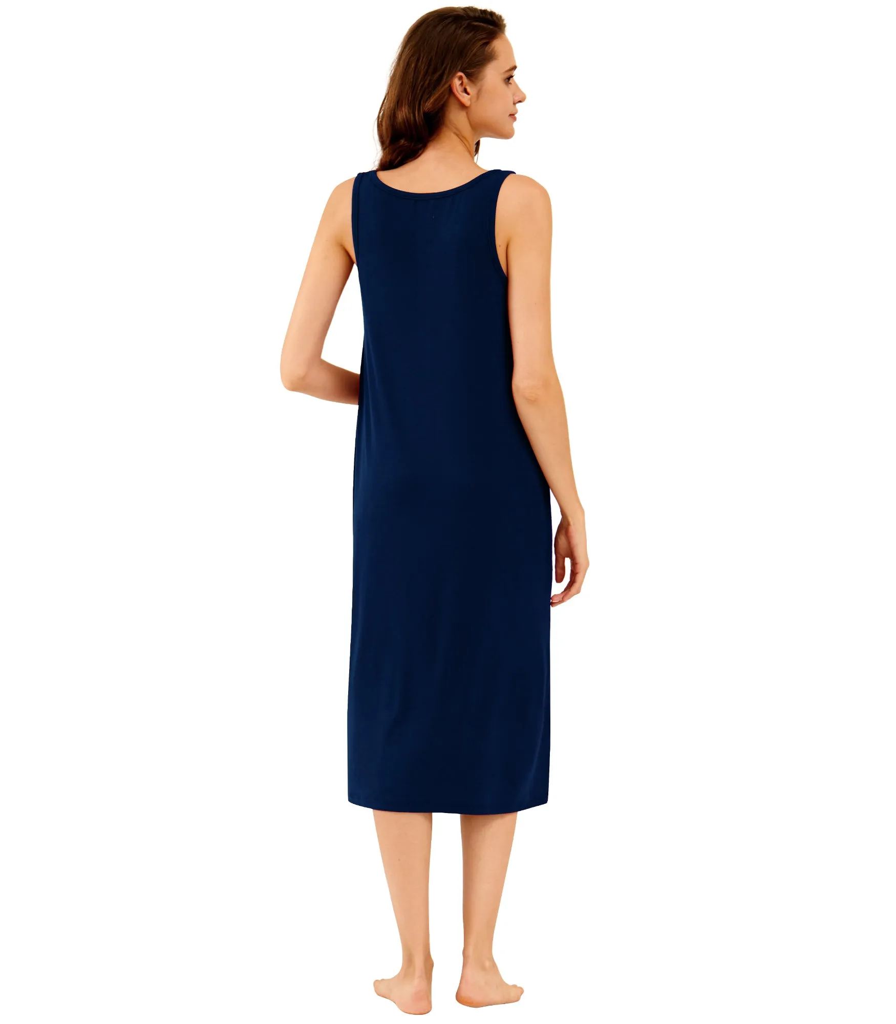 WiWi Bamboo Nightgown for Women Tank Sleeveless Sleepwear