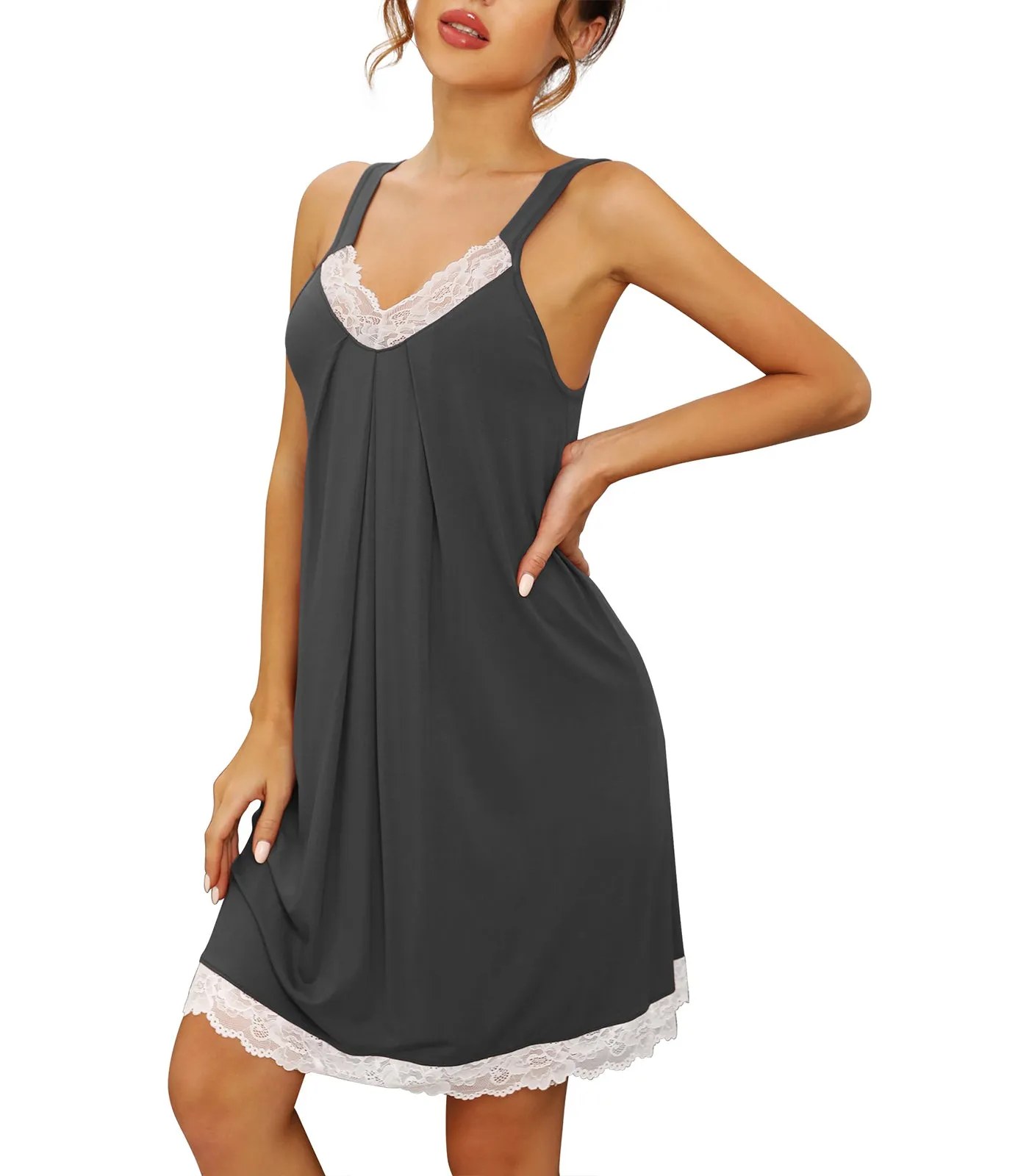 WiWi Bamboo Sexy Sleeveless Nightgowns for Women