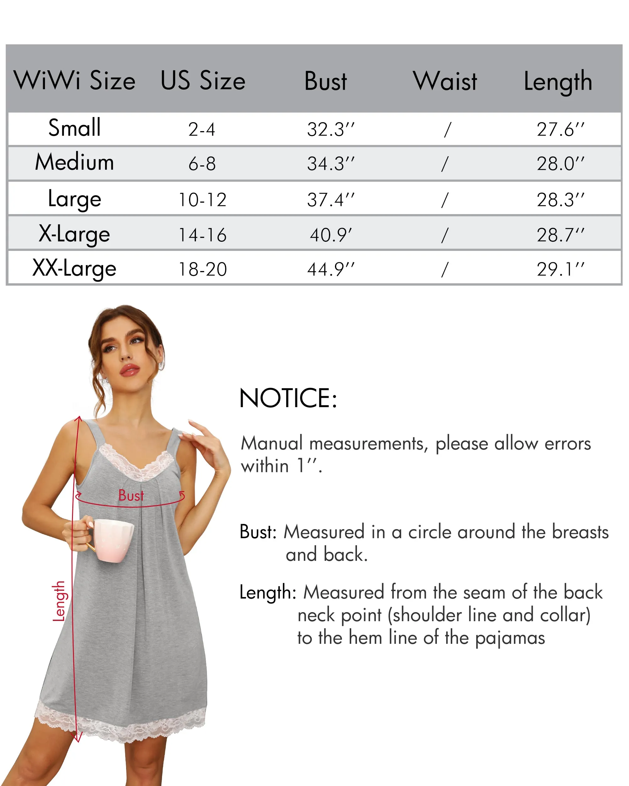 WiWi Bamboo Sexy Sleeveless Nightgowns for Women
