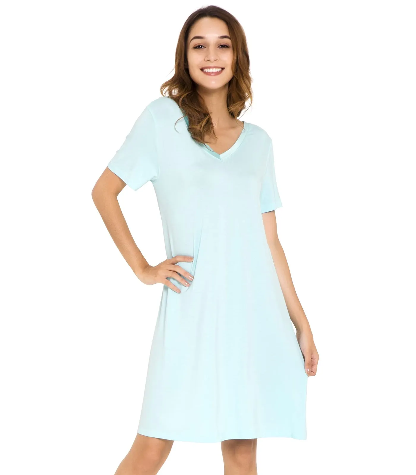 WiWi Nightgowns for Women Short Sleeve Sleepwear