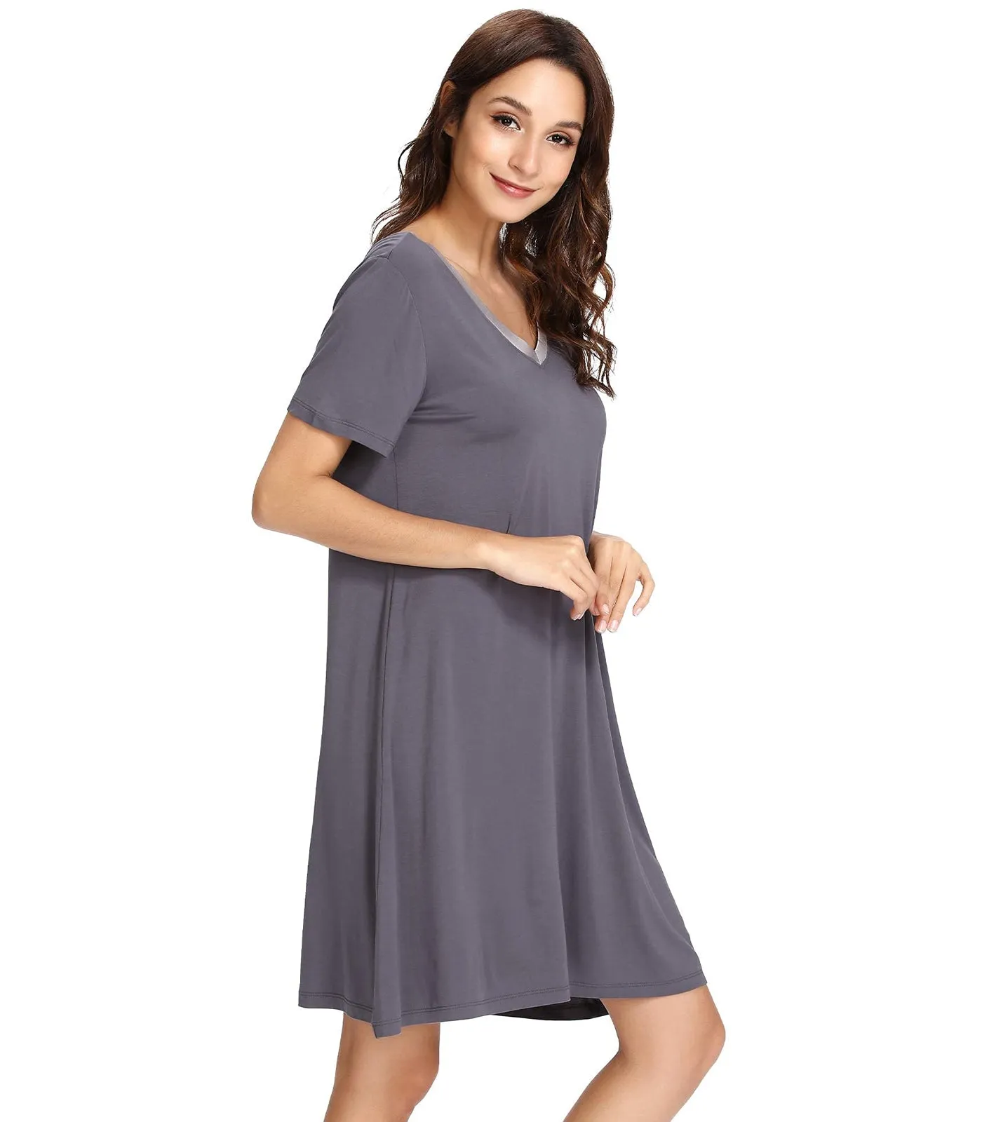 WiWi Nightgowns for Women Short Sleeve Sleepwear