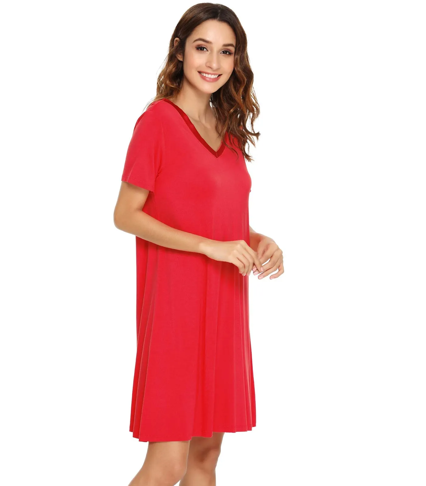 WiWi Nightgowns for Women Short Sleeve Sleepwear