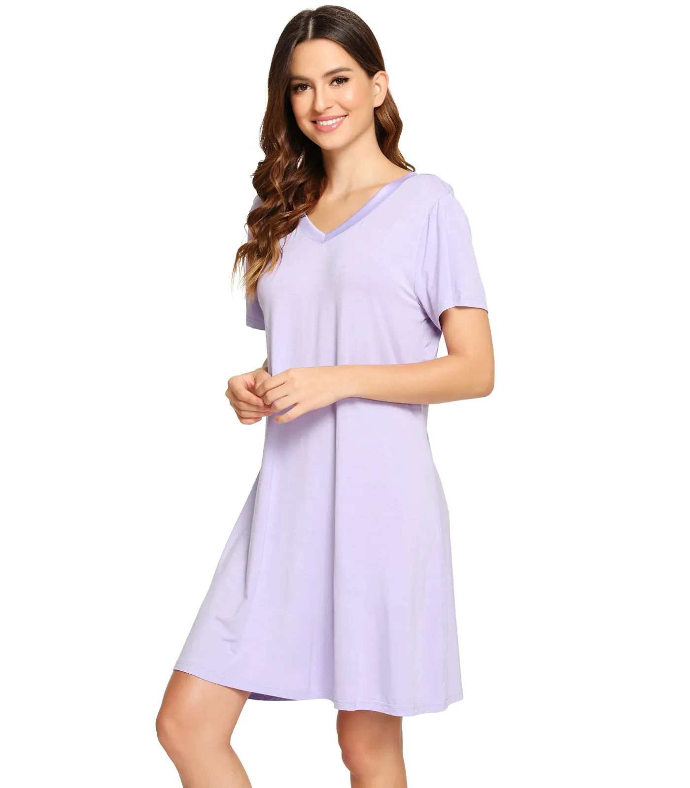 WiWi Nightgowns for Women Short Sleeve Sleepwear
