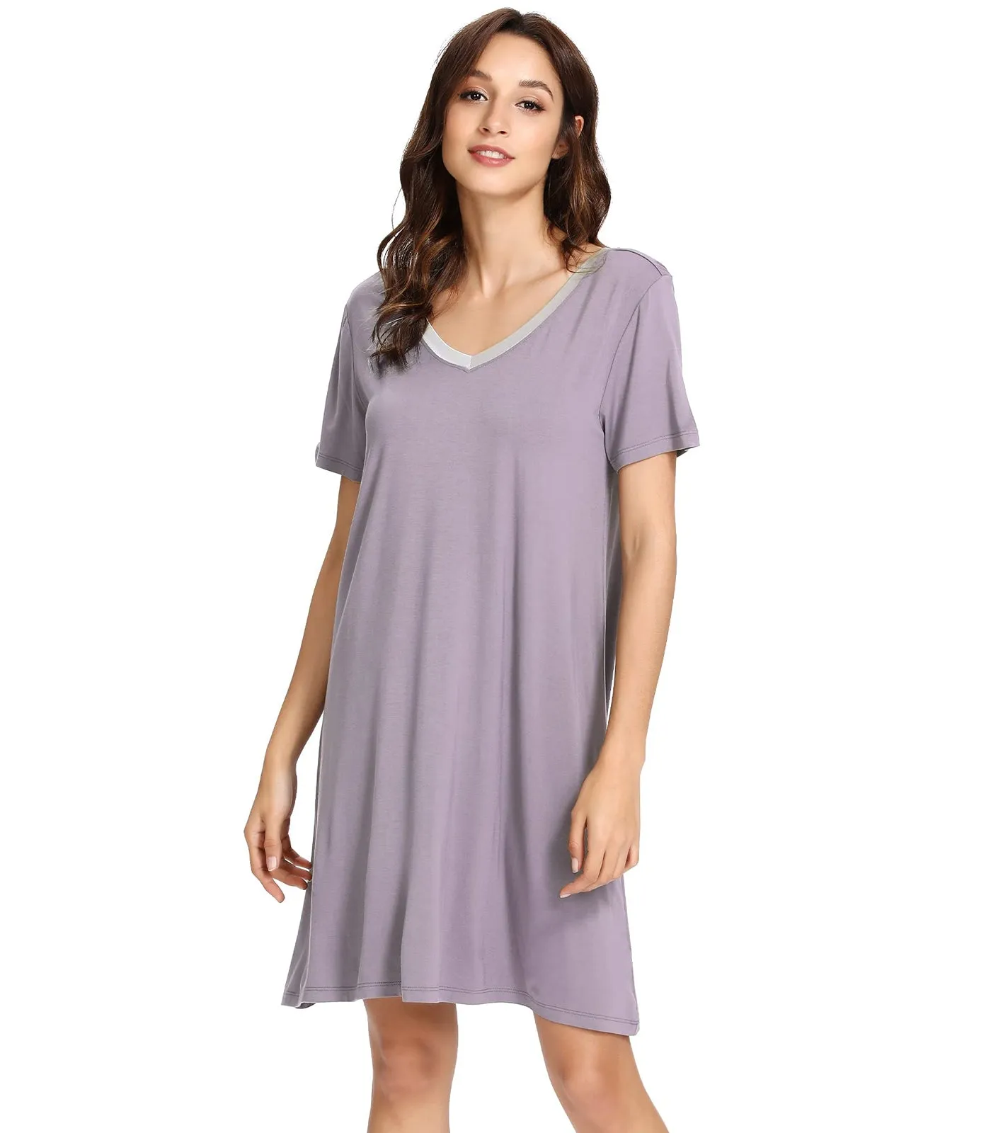 WiWi Nightgowns for Women Short Sleeve Sleepwear