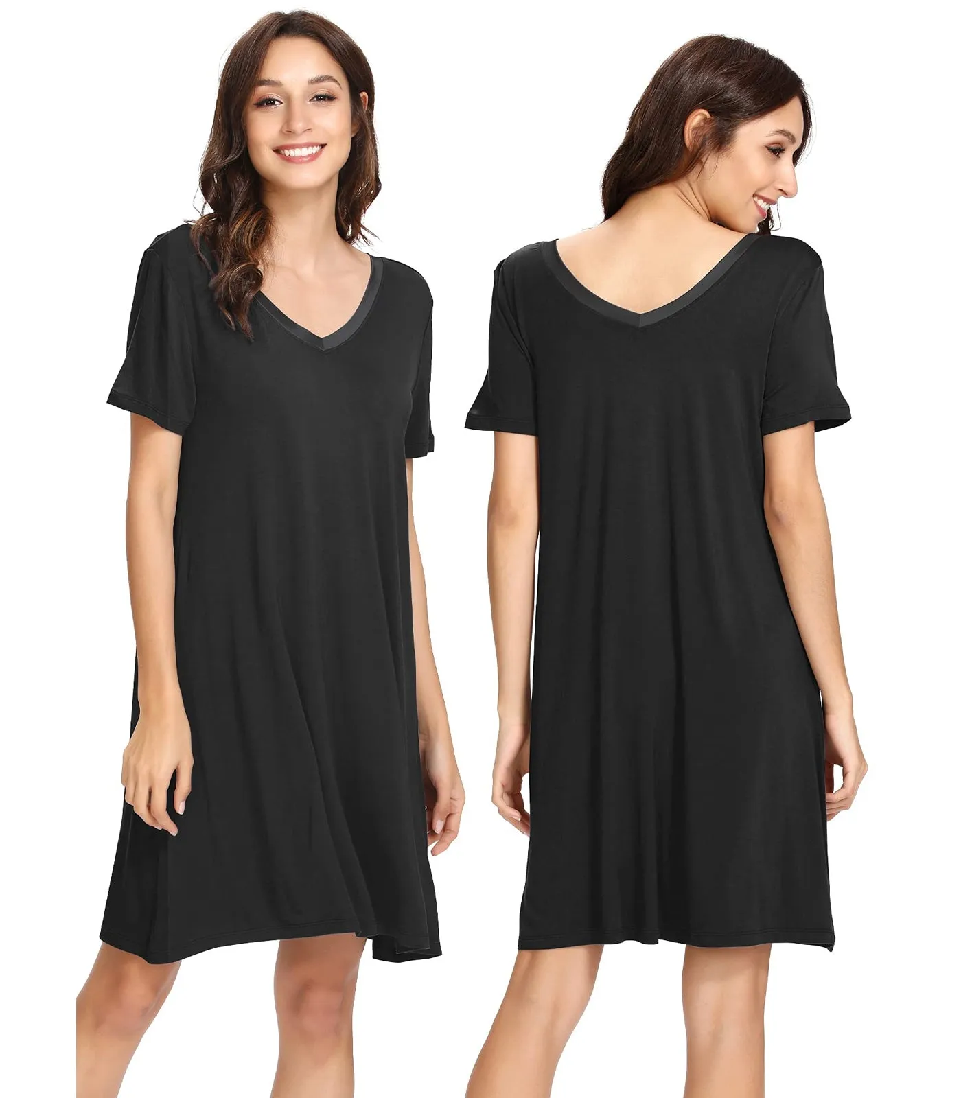 WiWi Nightgowns for Women Short Sleeve Sleepwear