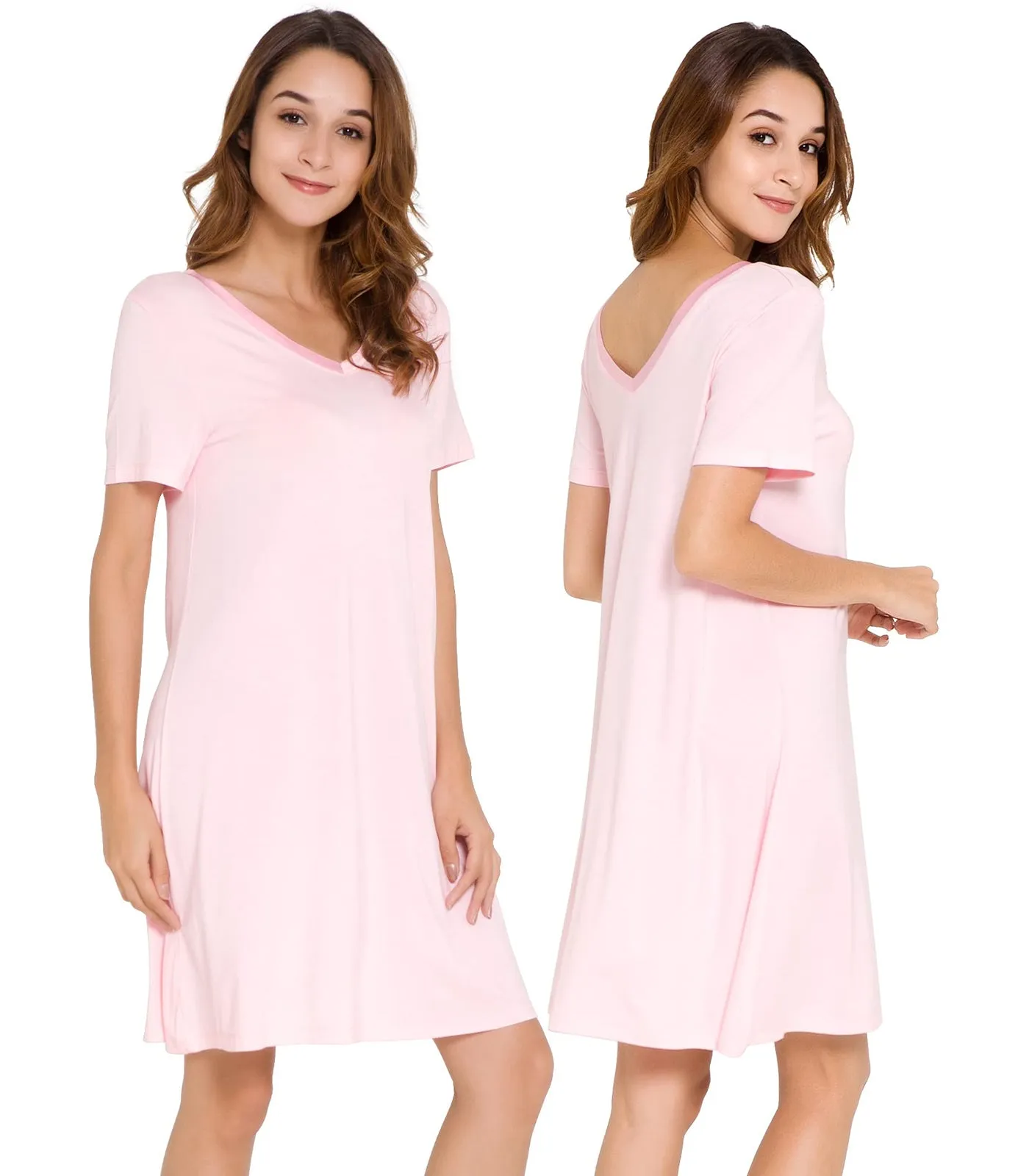 WiWi Nightgowns for Women Short Sleeve Sleepwear