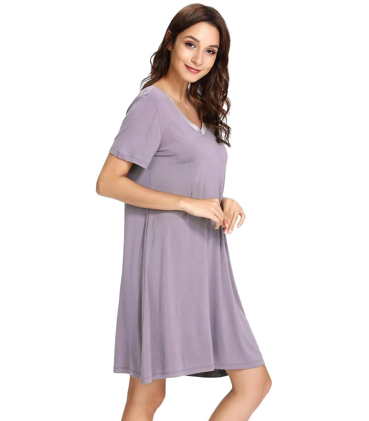 WiWi Nightgowns for Women Short Sleeve Sleepwear