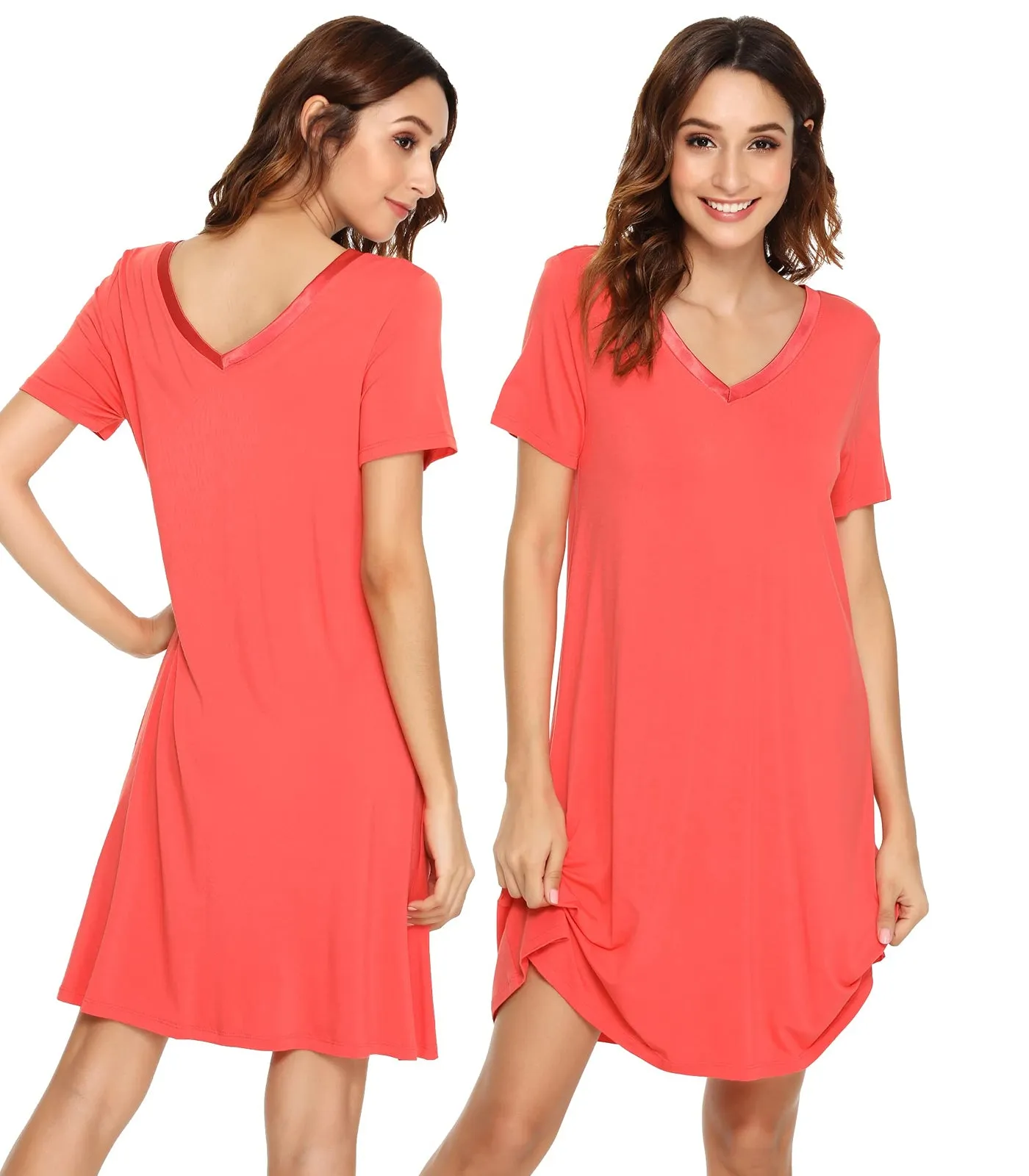 WiWi Nightgowns for Women Short Sleeve Sleepwear