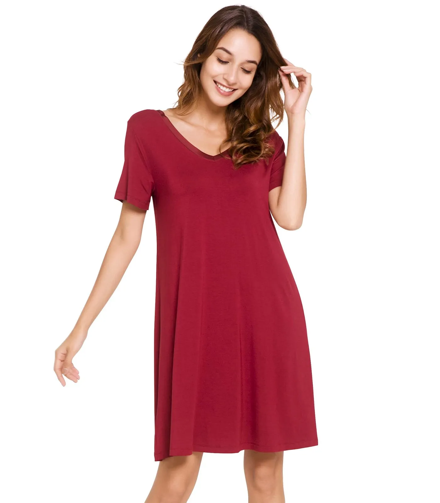 WiWi Nightgowns for Women Short Sleeve Sleepwear