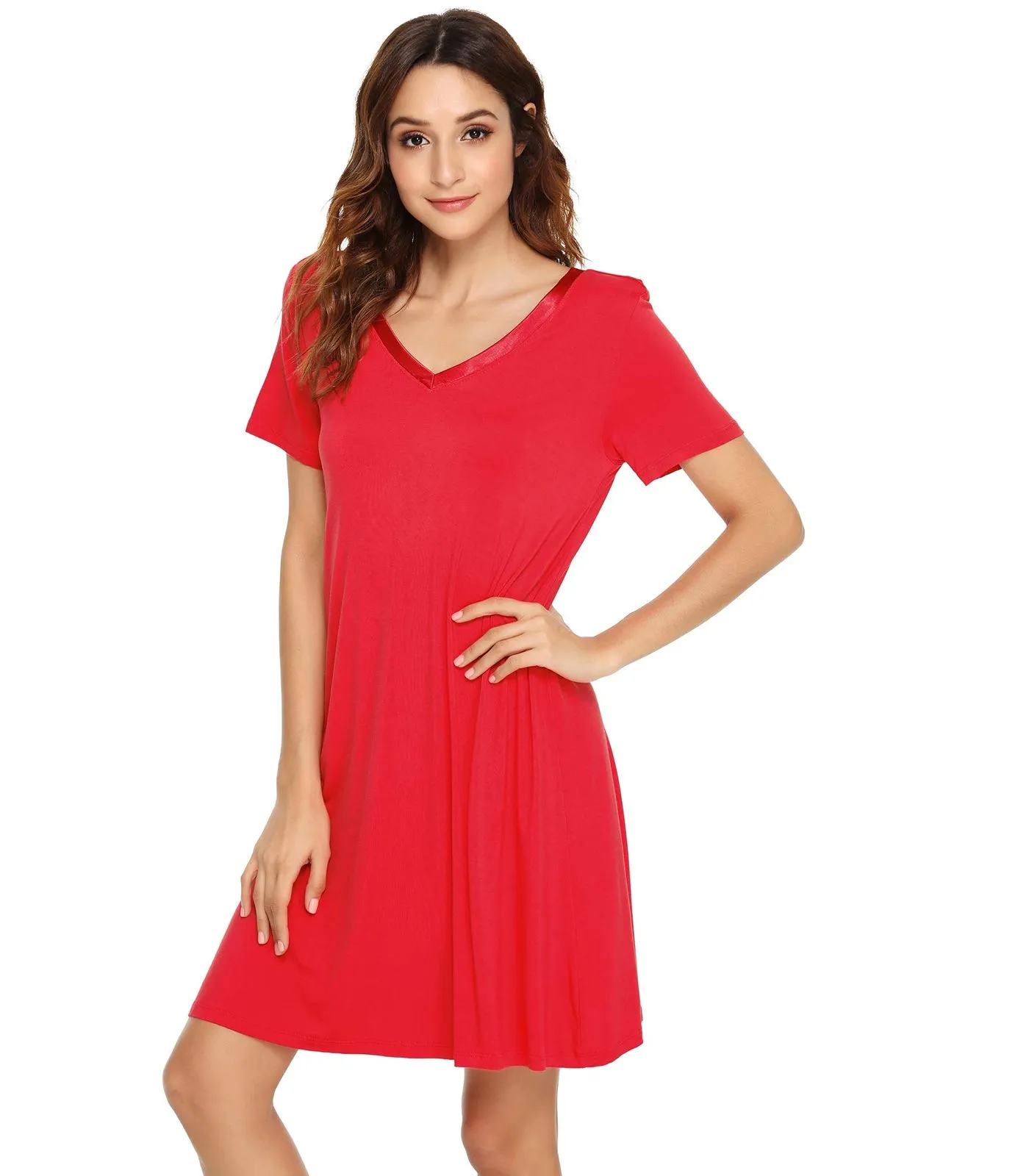 WiWi Nightgowns for Women Short Sleeve Sleepwear