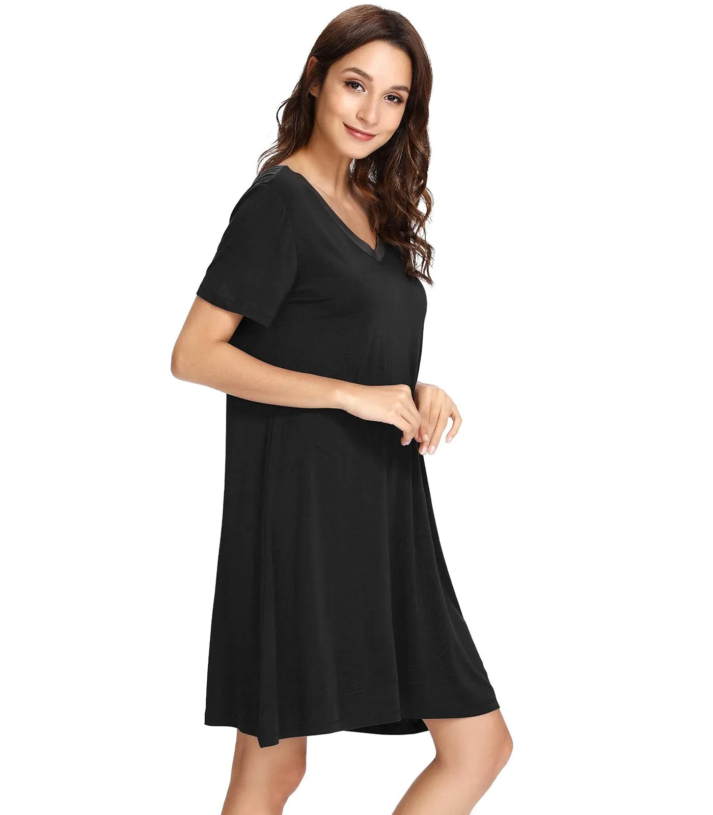 WiWi Nightgowns for Women Short Sleeve Sleepwear