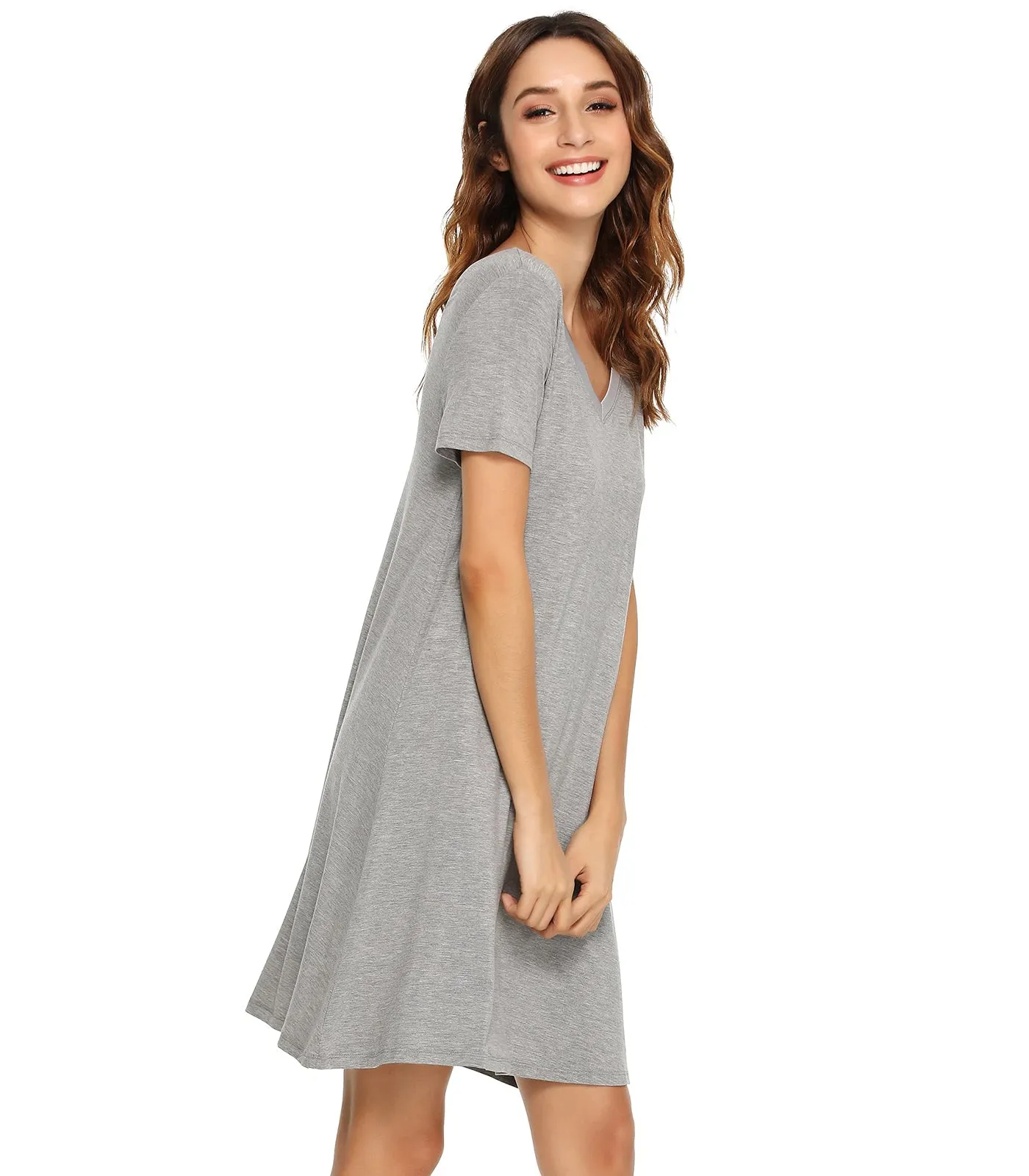 WiWi Nightgowns for Women Short Sleeve Sleepwear