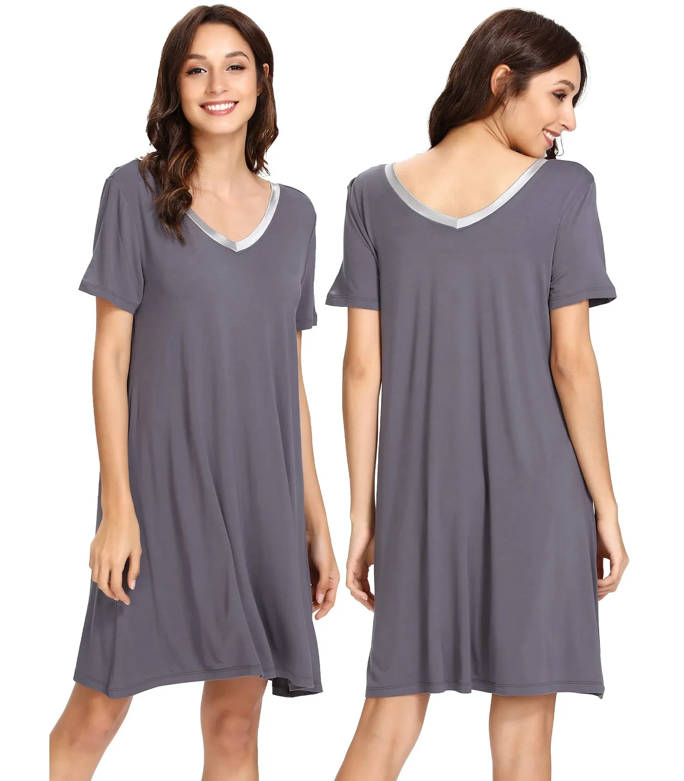 WiWi Nightgowns for Women Short Sleeve Sleepwear