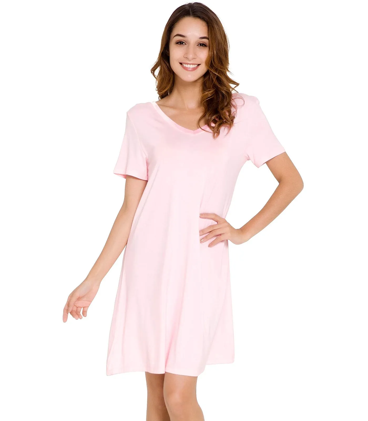 WiWi Nightgowns for Women Short Sleeve Sleepwear