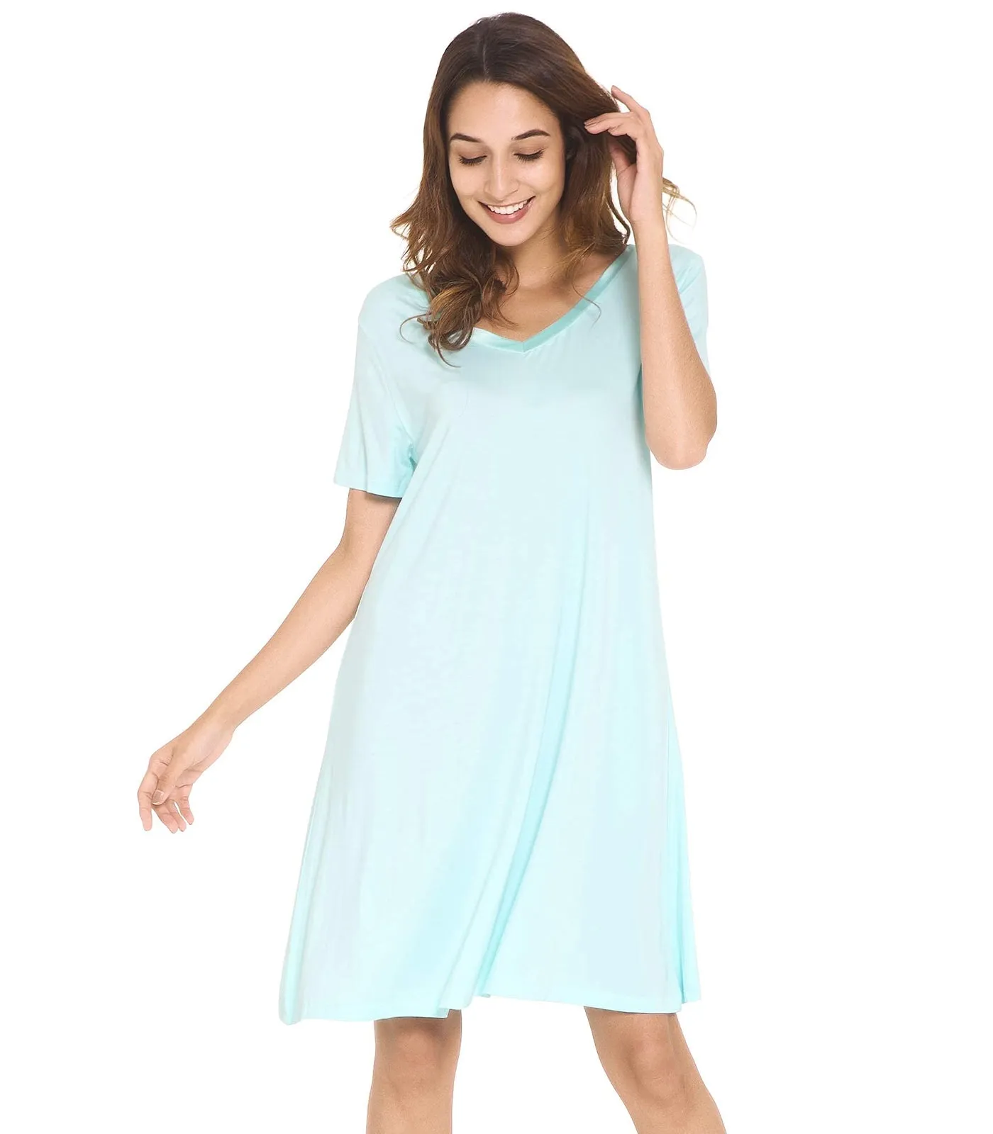 WiWi Nightgowns for Women Short Sleeve Sleepwear