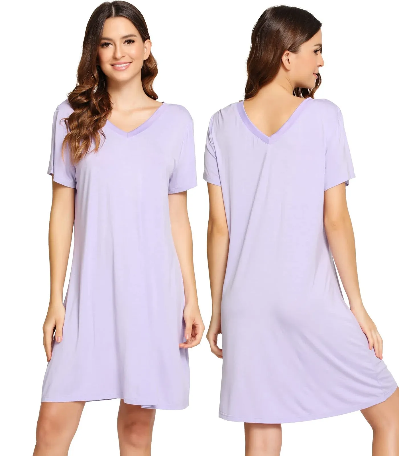 WiWi Nightgowns for Women Short Sleeve Sleepwear
