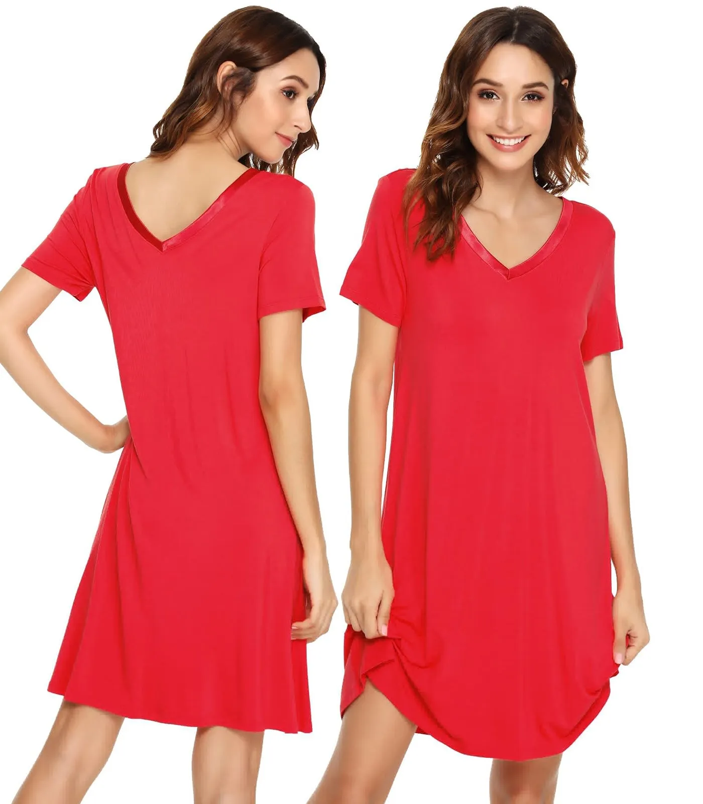 WiWi Nightgowns for Women Short Sleeve Sleepwear