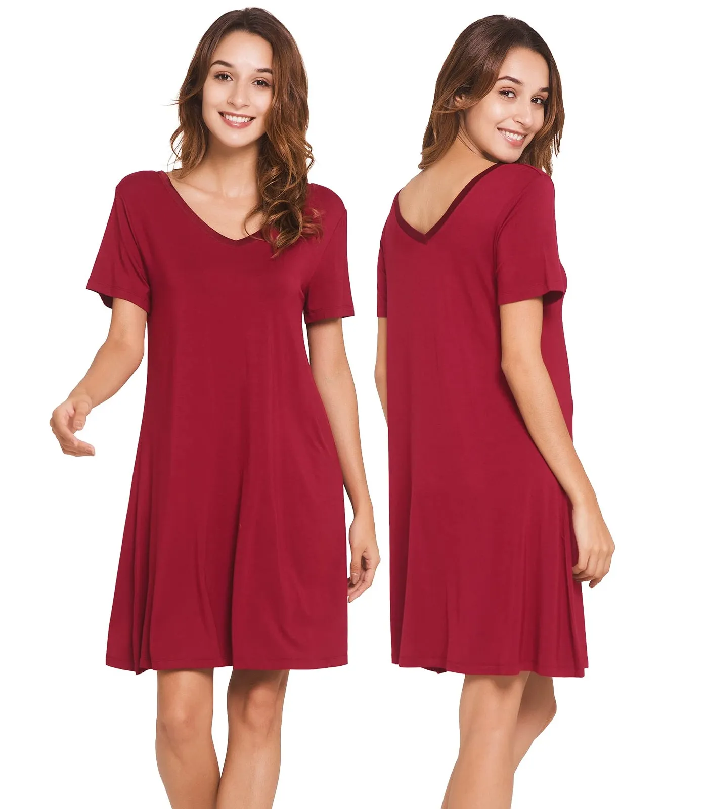 WiWi Nightgowns for Women Short Sleeve Sleepwear