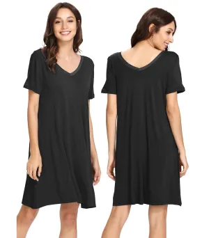 WiWi Nightgowns for Women Short Sleeve Sleepwear