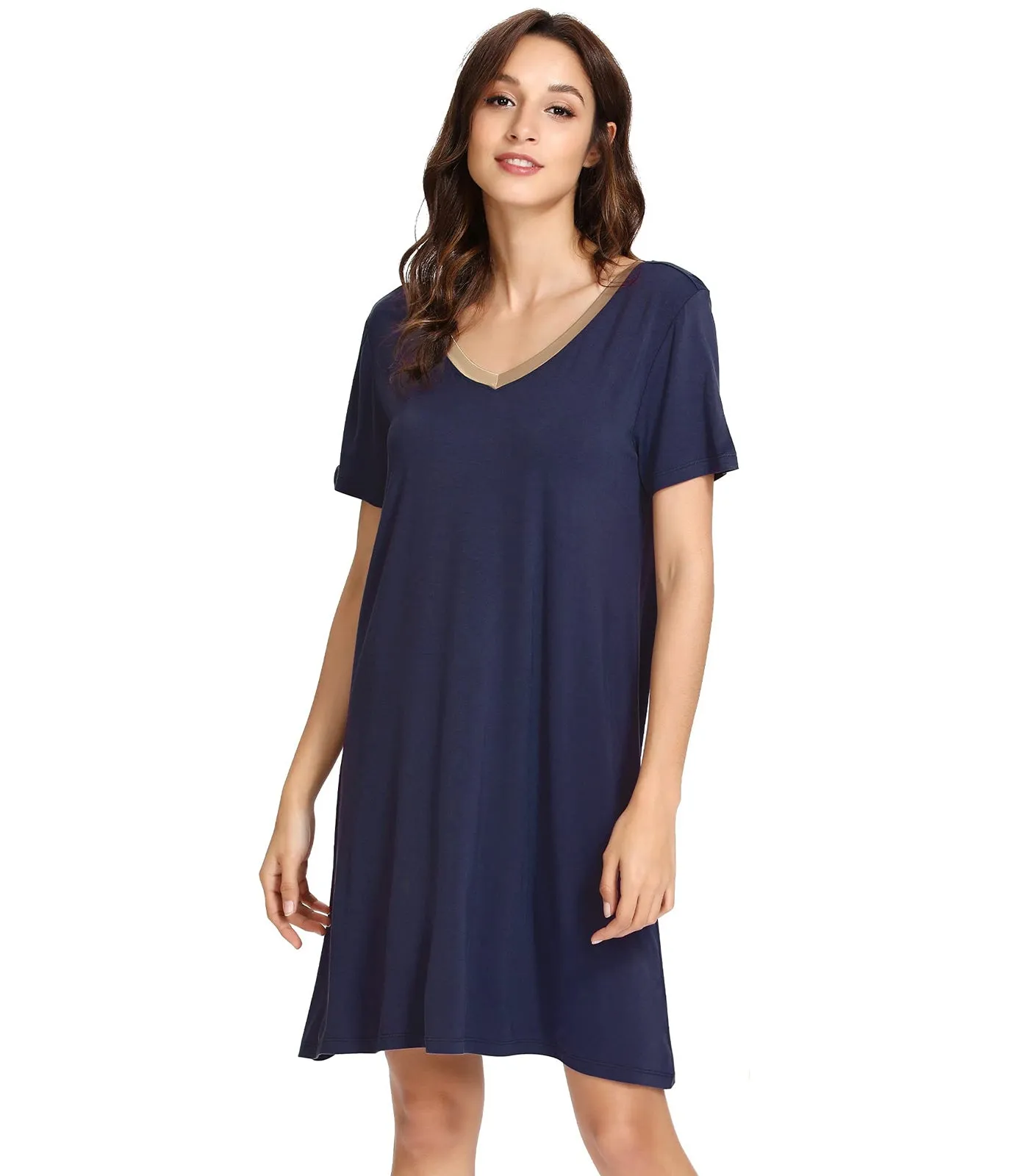 WiWi Nightgowns for Women Short Sleeve Sleepwear