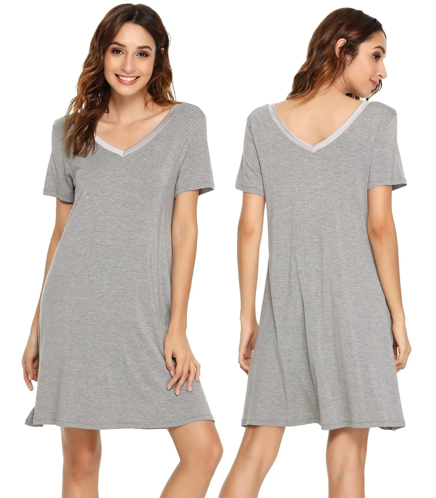 WiWi Nightgowns for Women Short Sleeve Sleepwear