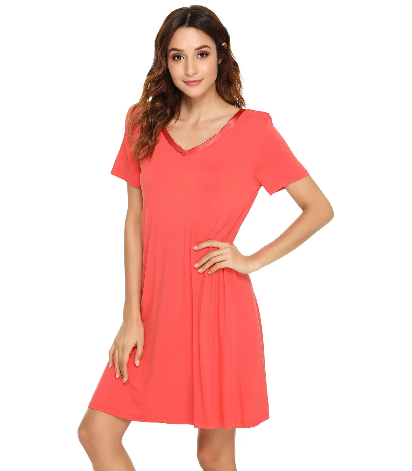 WiWi Nightgowns for Women Short Sleeve Sleepwear
