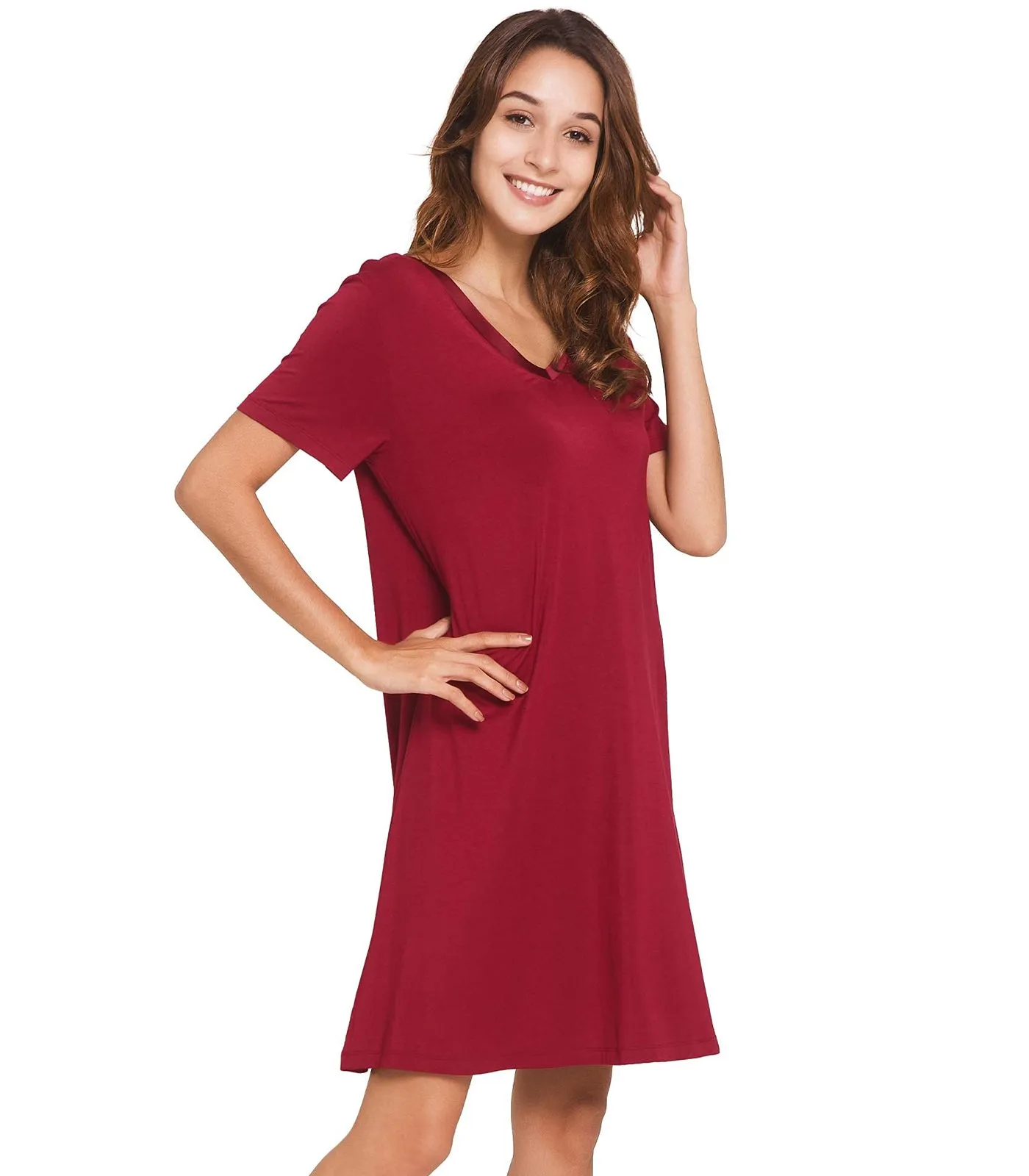 WiWi Nightgowns for Women Short Sleeve Sleepwear