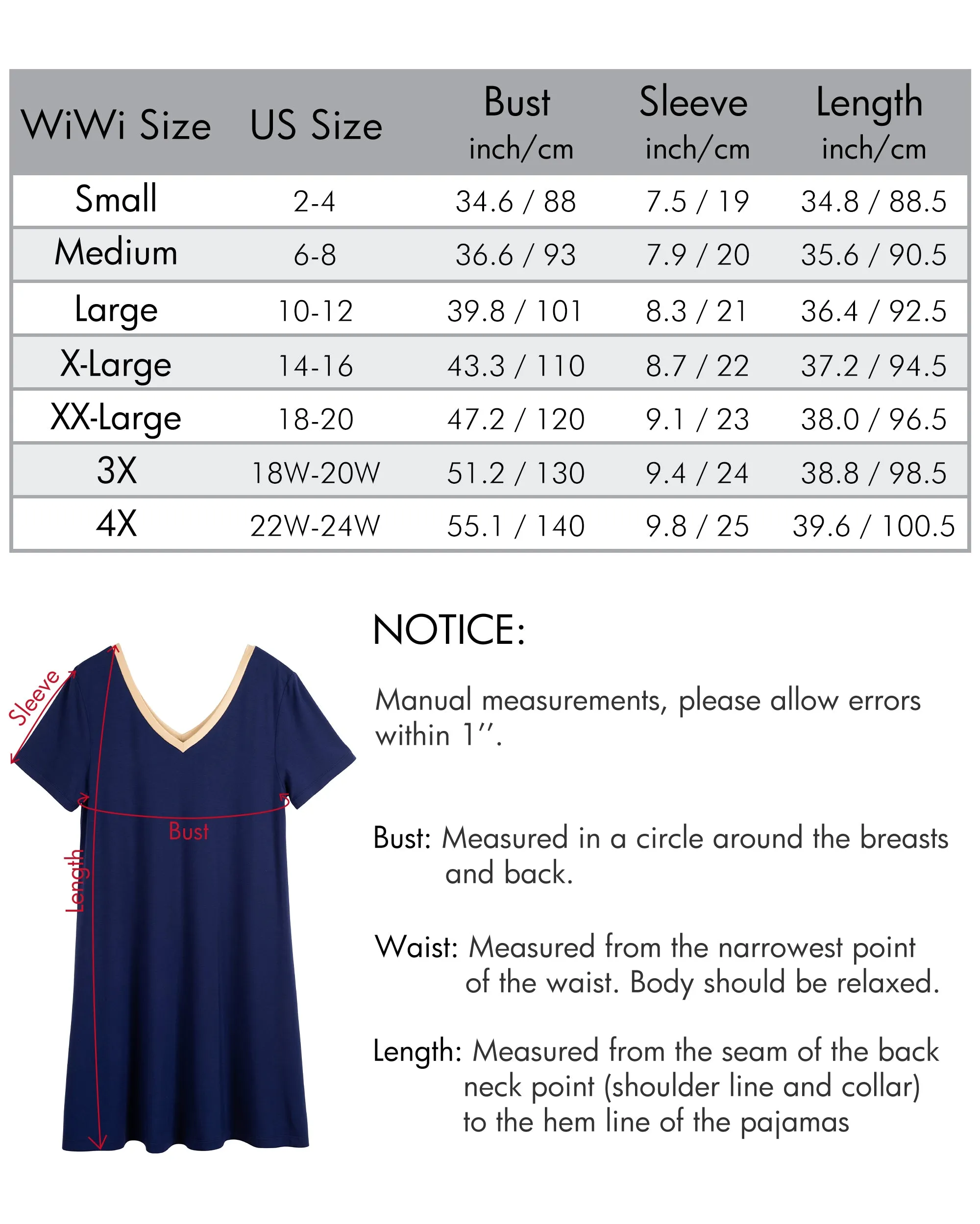 WiWi Nightgowns for Women Short Sleeve Sleepwear