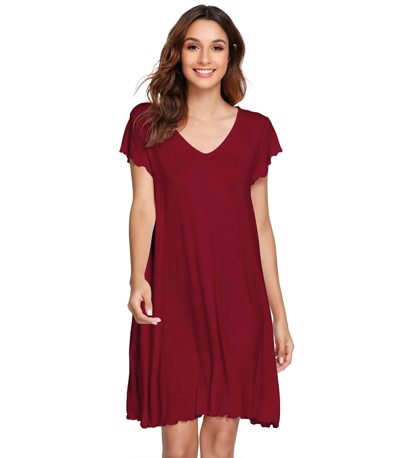WiWi Women's Bamboo Night Shirt Soft Sleep Shirts