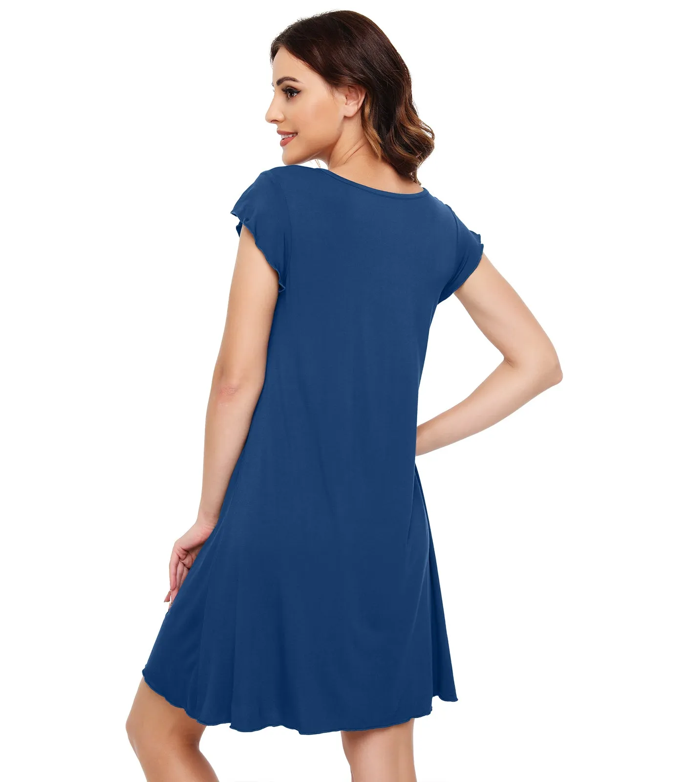 WiWi Women's Bamboo Night Shirt Soft Sleep Shirts