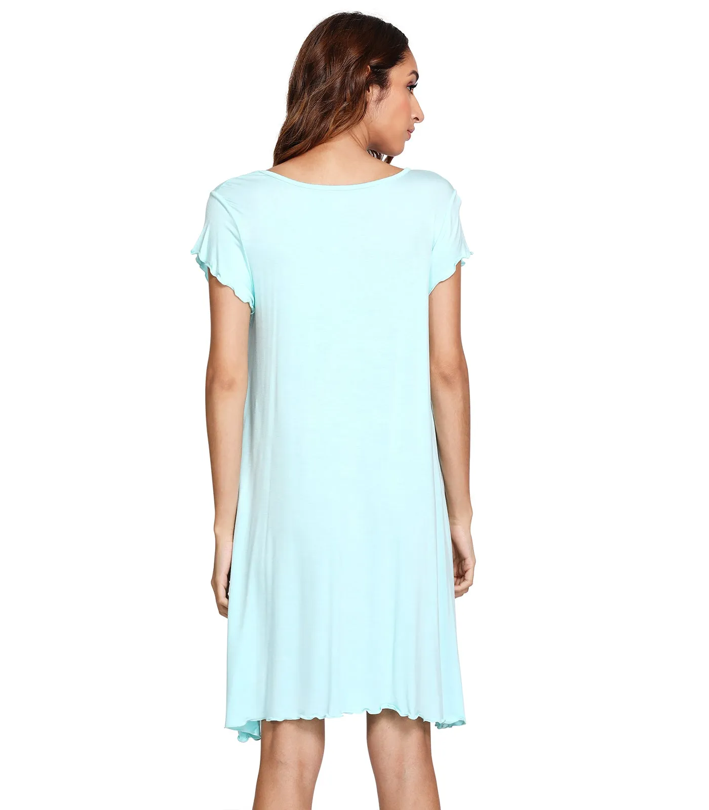 WiWi Women's Bamboo Night Shirt Soft Sleep Shirts