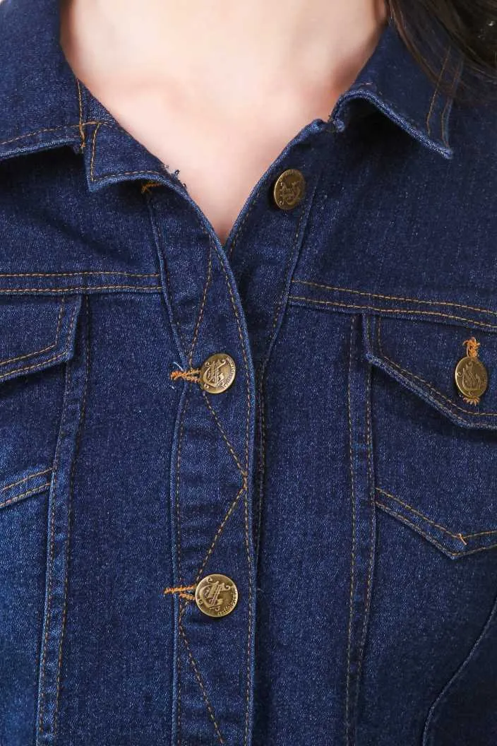 Women Dark Blue Solid Jacket