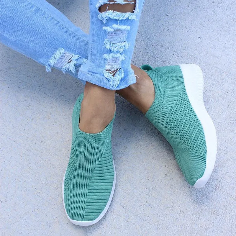 Women Flats Comfort Women Shoes Knitting Breathable Mesh Women's Loafers