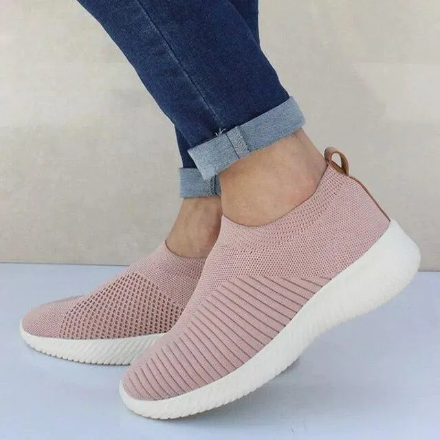 Women Flats Comfort Women Shoes Knitting Breathable Mesh Women's Loafers